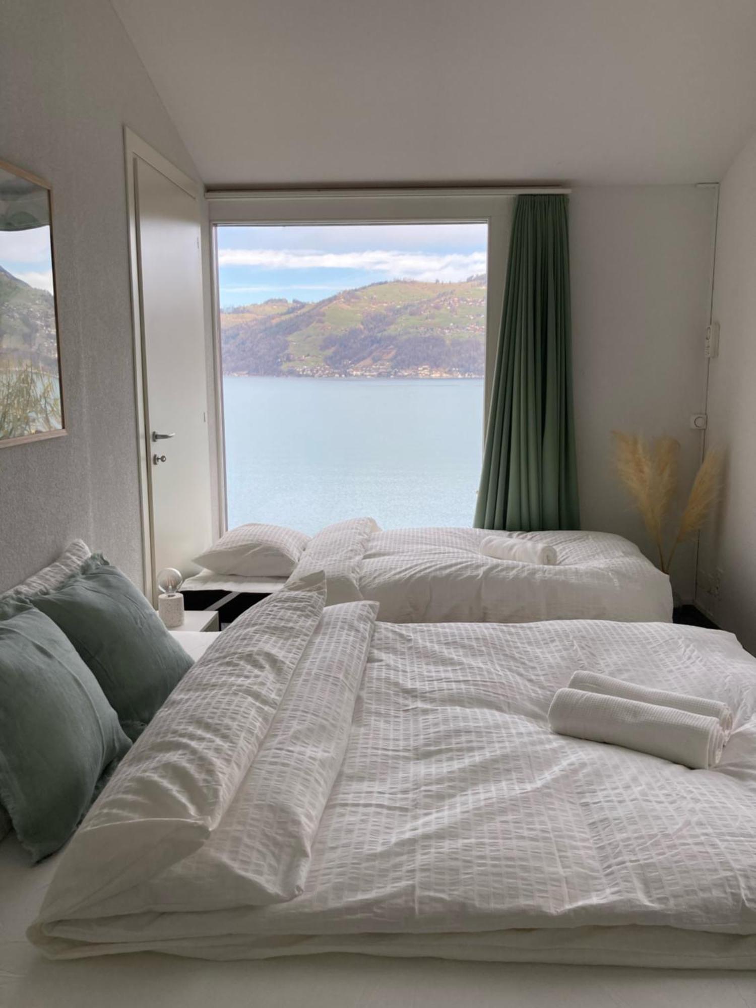 Wohnung Mit Grossartiger Seesicht Und Balkon Spiez Εξωτερικό φωτογραφία